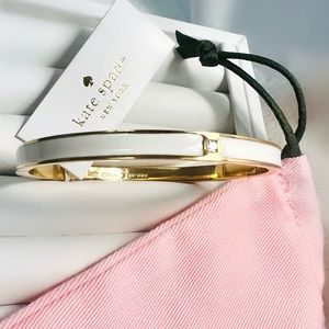 $58 Kate Spade forever gem hinged bracelet white crystal